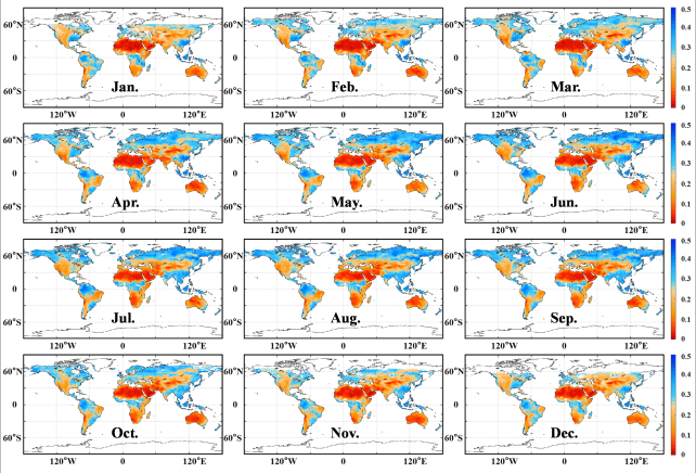实验室在全球被动微波土壤水分高分辨率制图领域取得关键突破